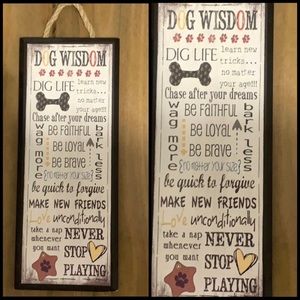 Wooden Sign Dog Wisdom